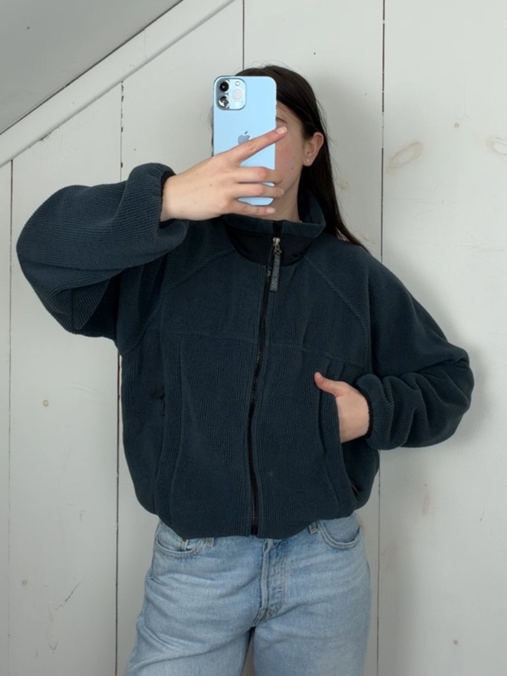 Blue fleece jacket